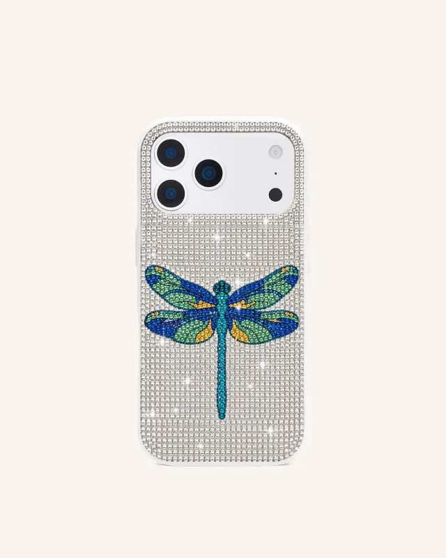 Dragonfly Artificial Crystal Phone Case – White made by JW PEI