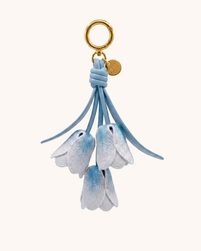 3D Embroidered Tulip Bag Charm - Light Gradient Blue made by JW PEI