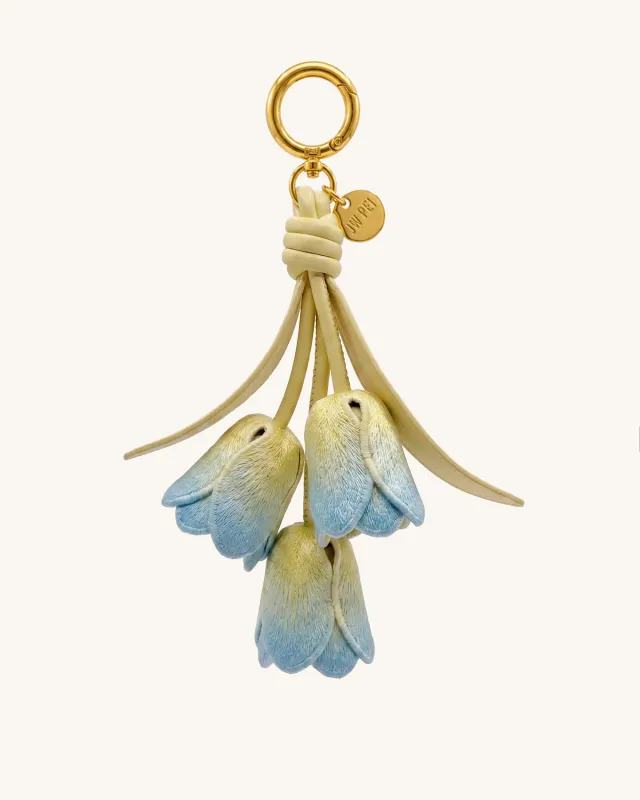 3D Embroidered Tulip Bag Charm - Light Gradient Yellow made by JW PEI