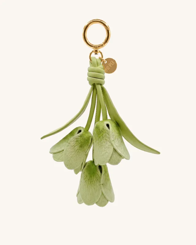 3D Embroidered Tulip Bag Charm - Green made by JW PEI