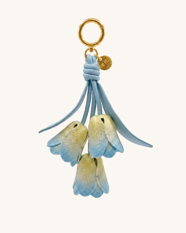 3D Embroidered Tulip Bag Charm - Gradient Blue made by JW PEI