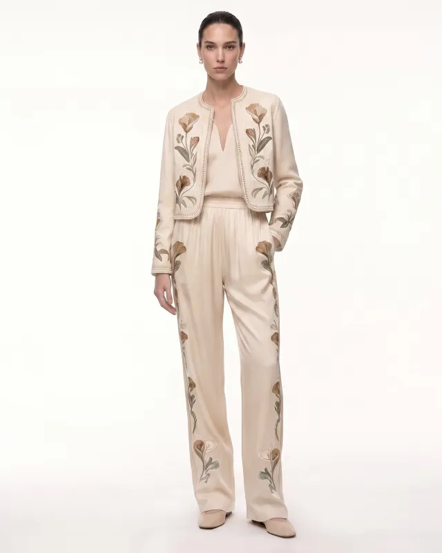 Calla Lily Printed Jacket - Ivory made by JW PEI