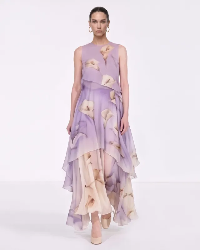 Calla Lily Layered Maxi Dress - Lavender made by JW PEI