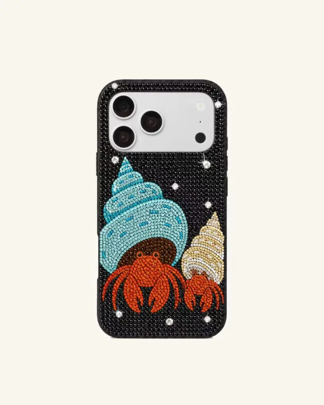 Hermit Crab Rhinestone Phone Case – Black made by JW PEI
