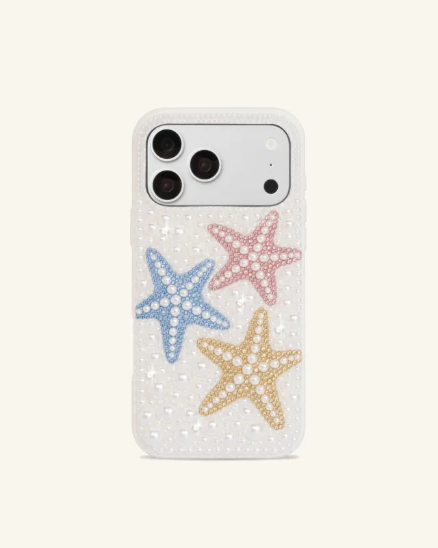 Starfish Artificial Crystal Phone Case – White made by JW PEI