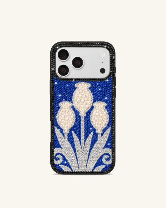 Tulip Artificial Crystal Phone Case – Blue made by JW PEI
