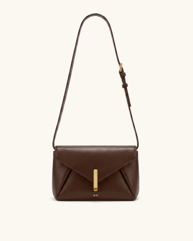 Valerie Chain Crossbody Bag - Dark Brown made by JW PEI
