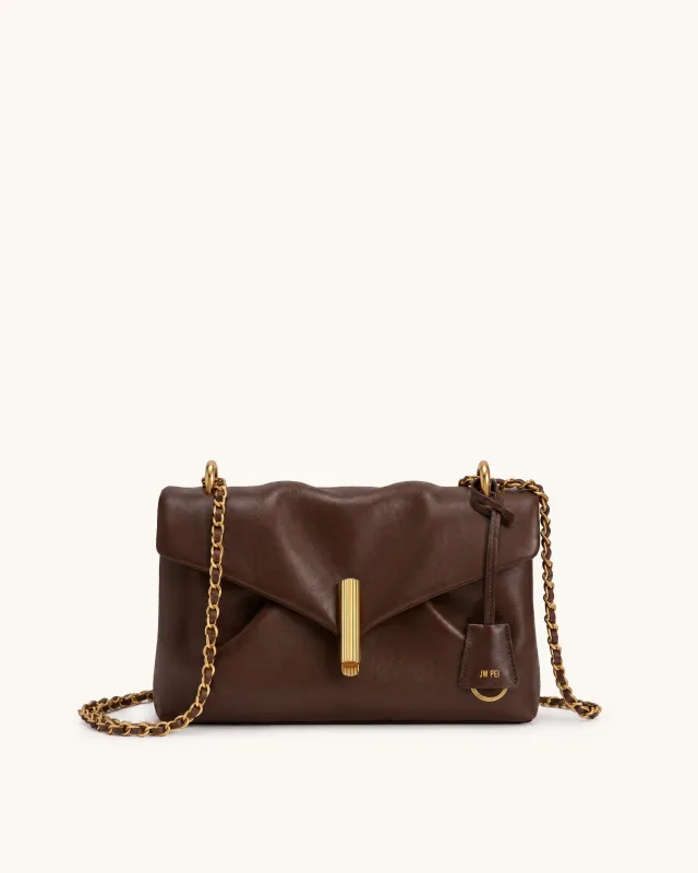 Valerie Envelope Chain Bag - Dark Brown made by JW PEI