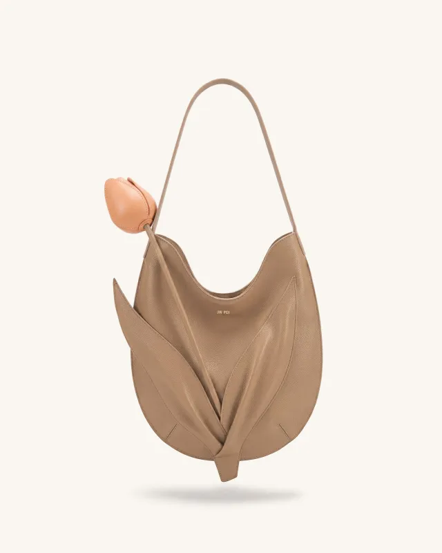 Tulip Shape Shoulder Bag - Light Brown made by JW PEI
