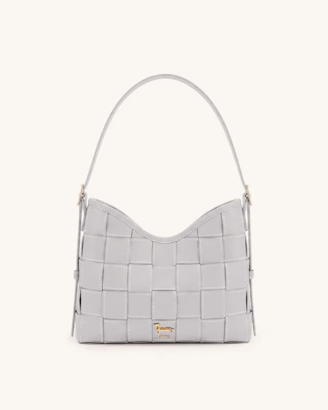 Nadine Dachshund Woven Hobo Bag - Fog Grey made by JW PEI