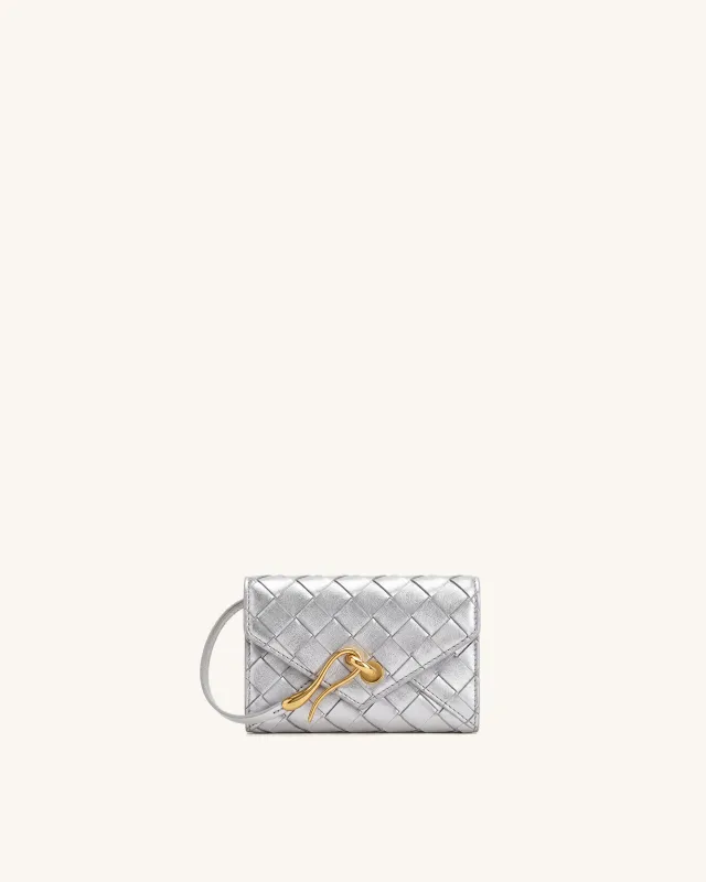 Celeste Woven Texture Envelope Wallet - Silver made by JW PEI