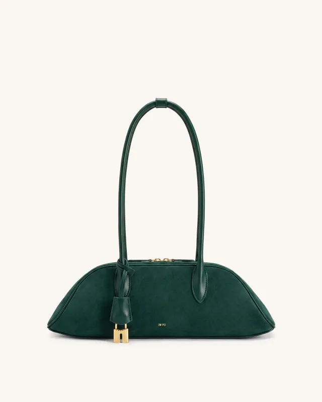 Zora Faux Suede Shoulder Bag - Dark Green made by JW PEI