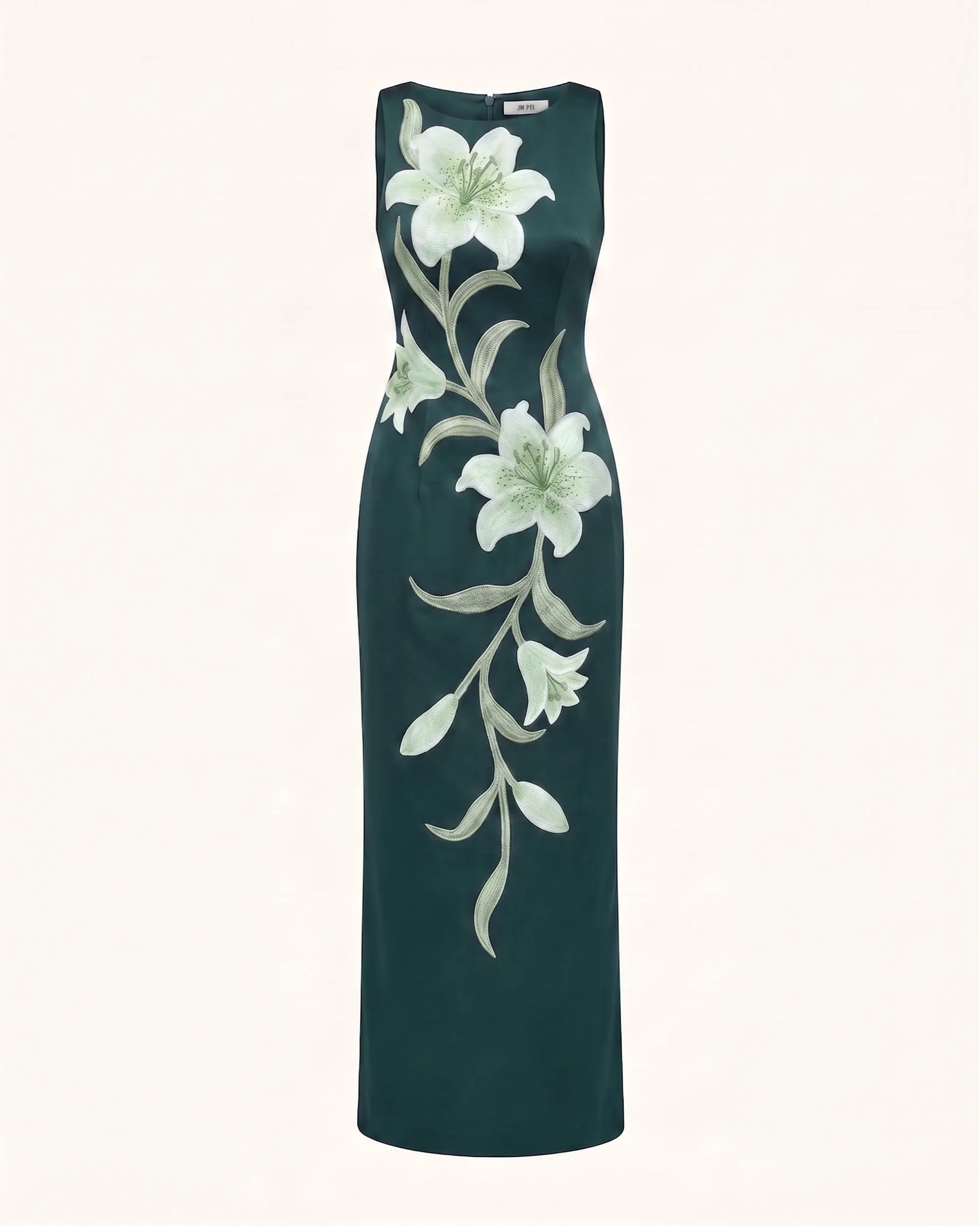 Lily Floral Print Sleeveless Column Maxi Dress - Dark Green sold by JW PEI product image thumbnail 3
