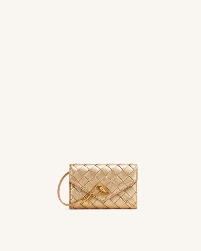 Celeste Woven Texture Envelope Wallet - Gold made by JW PEI