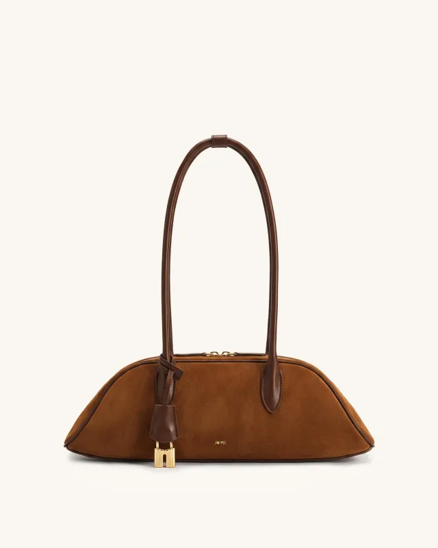 Zora Faux Suede Shoulder Bag - Caramel Brown made by JW PEI