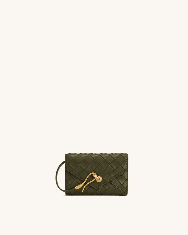 Celeste Woven Texture Envelope Wallet - Grass Green made by JW PEI