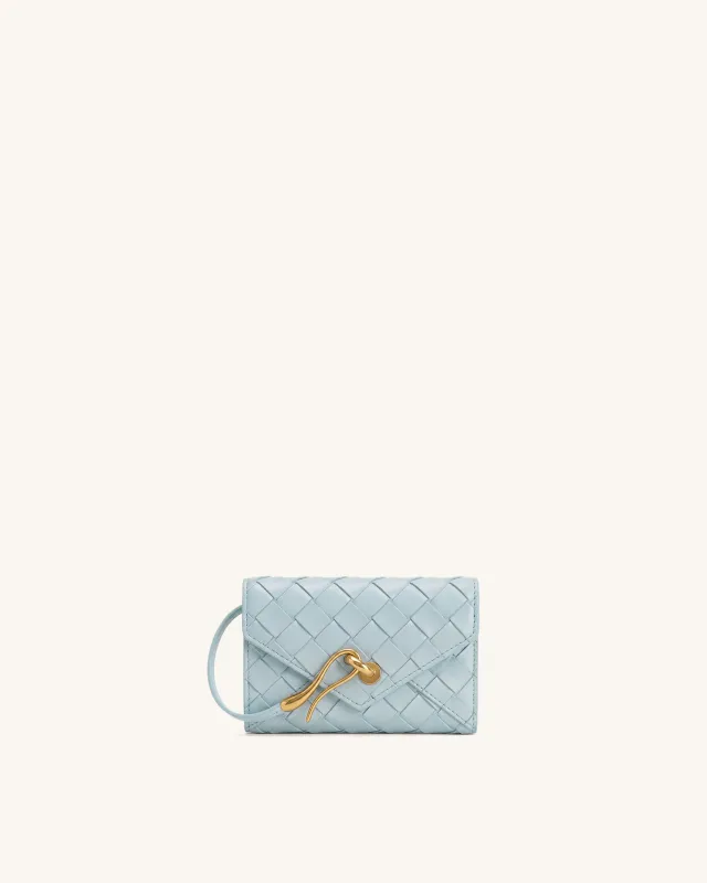 Celeste Woven Texture Envelope Wallet - Blue made by JW PEI