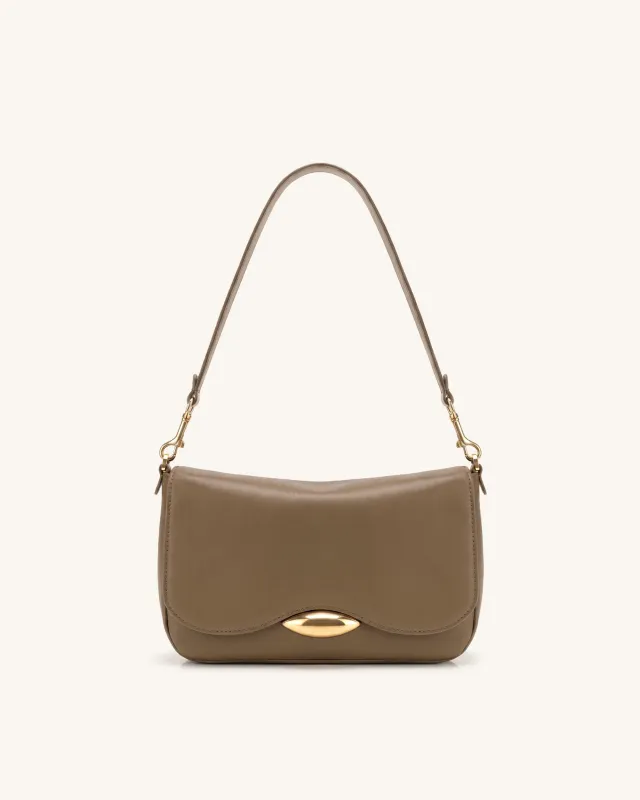 Sofia Classic Flap Shoulder Bag - Khaki Brown made by JW PEI
