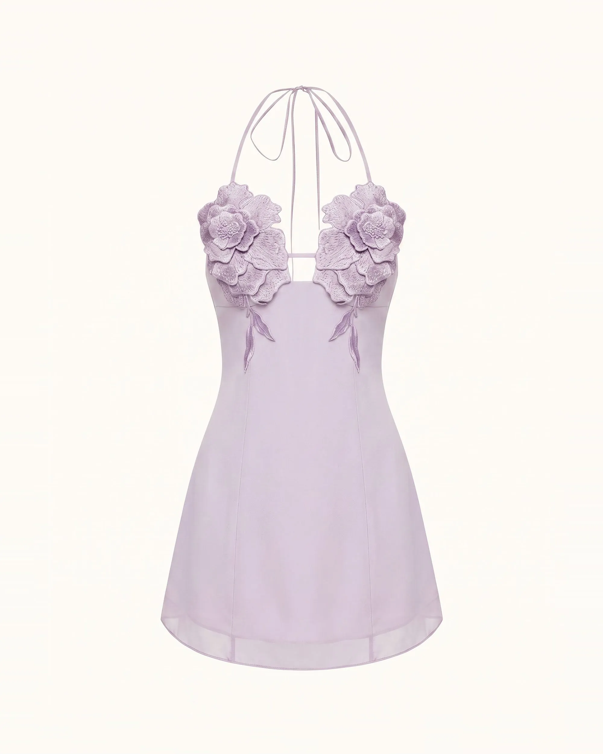 Flower Embroidered Mini Dress - Light Purple sold by JW PEI product image thumbnail 3