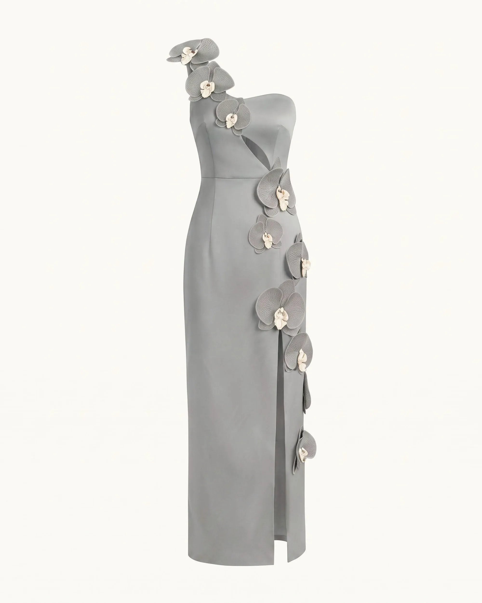 Orchid Embellished Cutout Slit Maxi Dress - Grey sold by JW PEI product image thumbnail 3