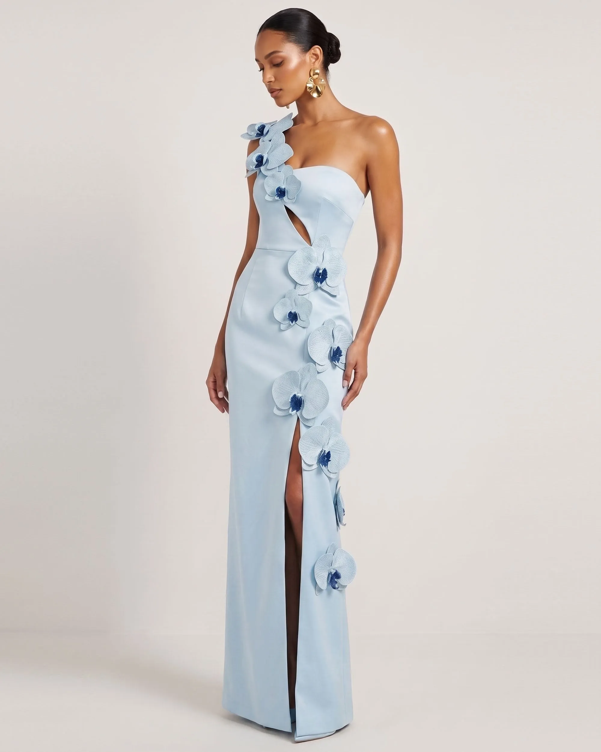 Orchid Embellished Cutout Slit Maxi Dress - Light Blue sold by JW PEI product image thumbnail 2