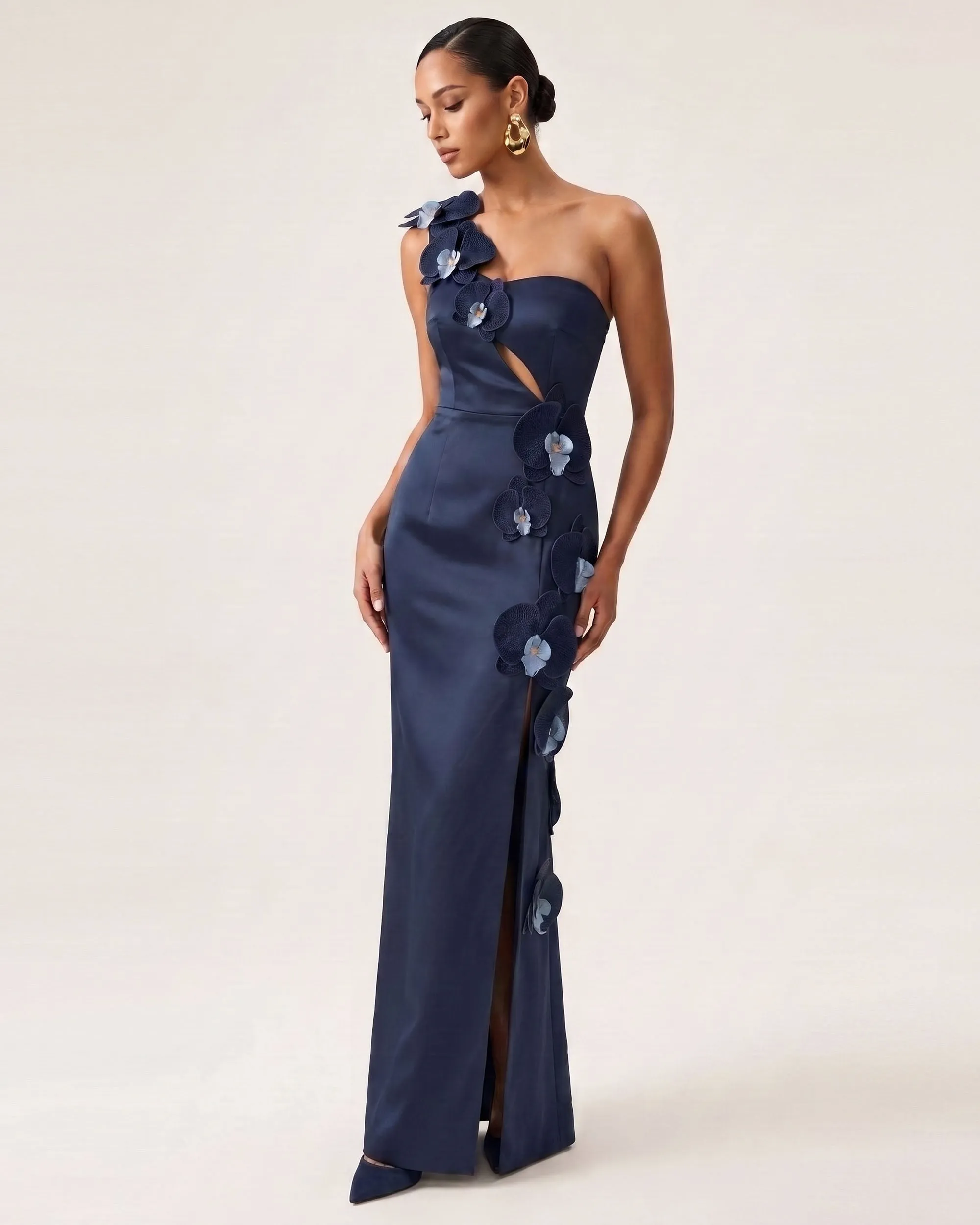Orchid Embellished Cutout Slit Maxi Dress - Dark Blue sold by JW PEI product image thumbnail 2