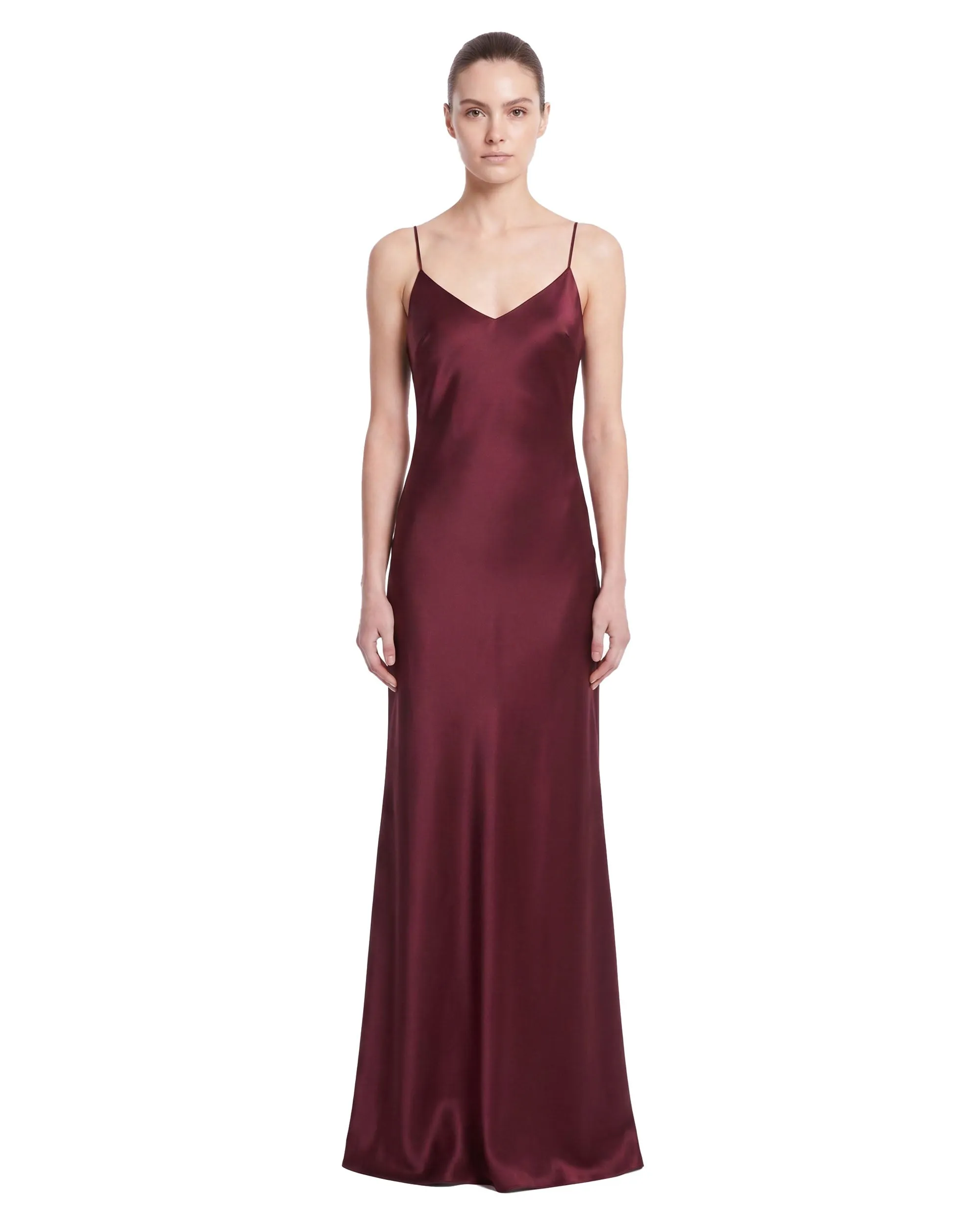 Floral Embellished Open-Back Satin Maxi Dress - Burgundy sold by JW PEI product image thumbnail 2