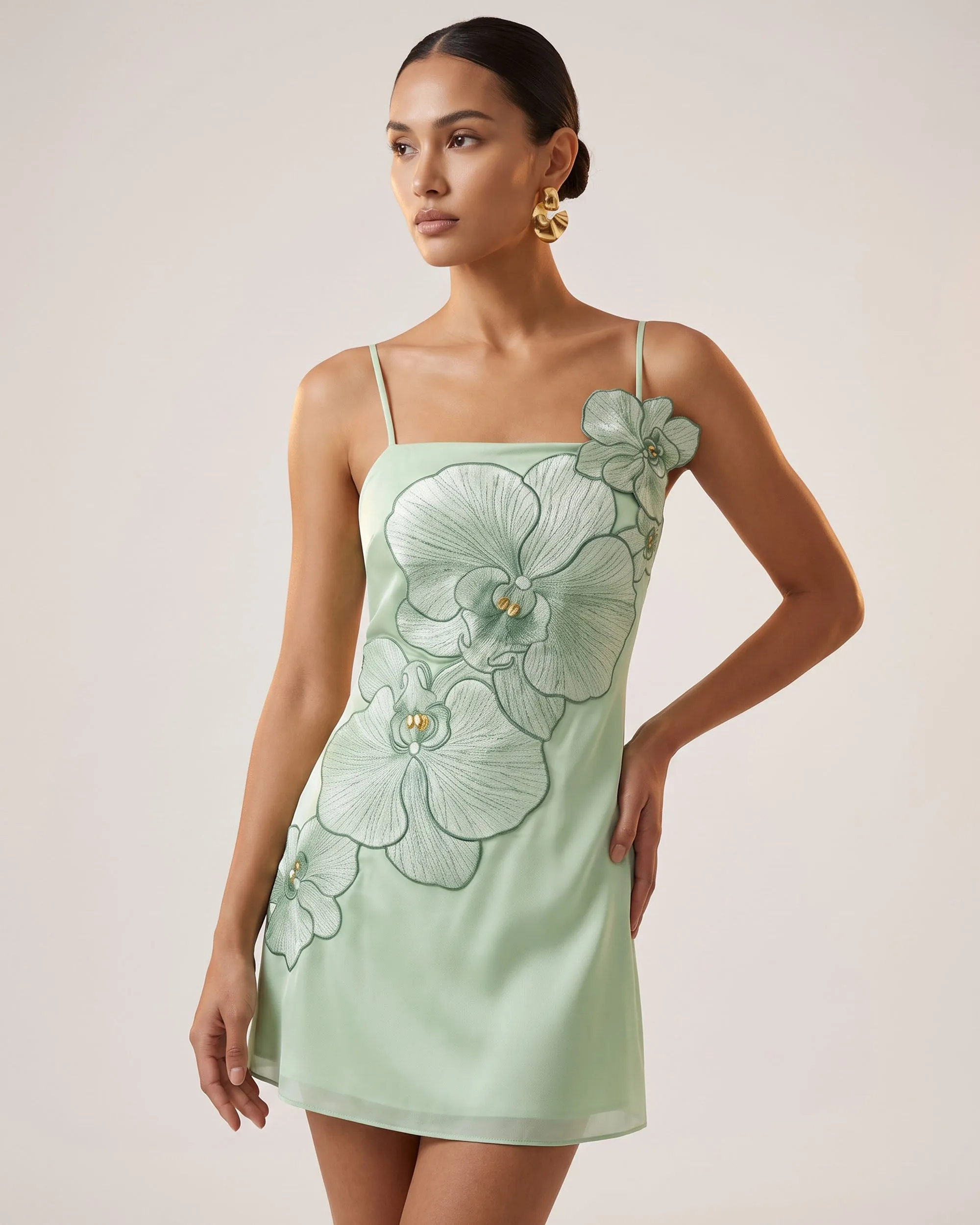 Orchid Appliqué Mini Dress - Mint Green sold by JW PEI product image thumbnail 2