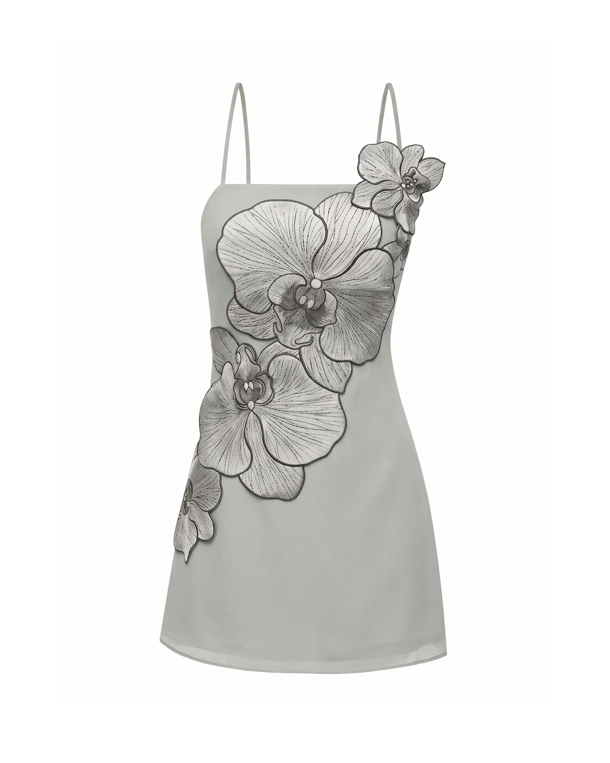 Orchid Appliqué Mini Dress - Grey sold by JW PEI product image thumbnail 3
