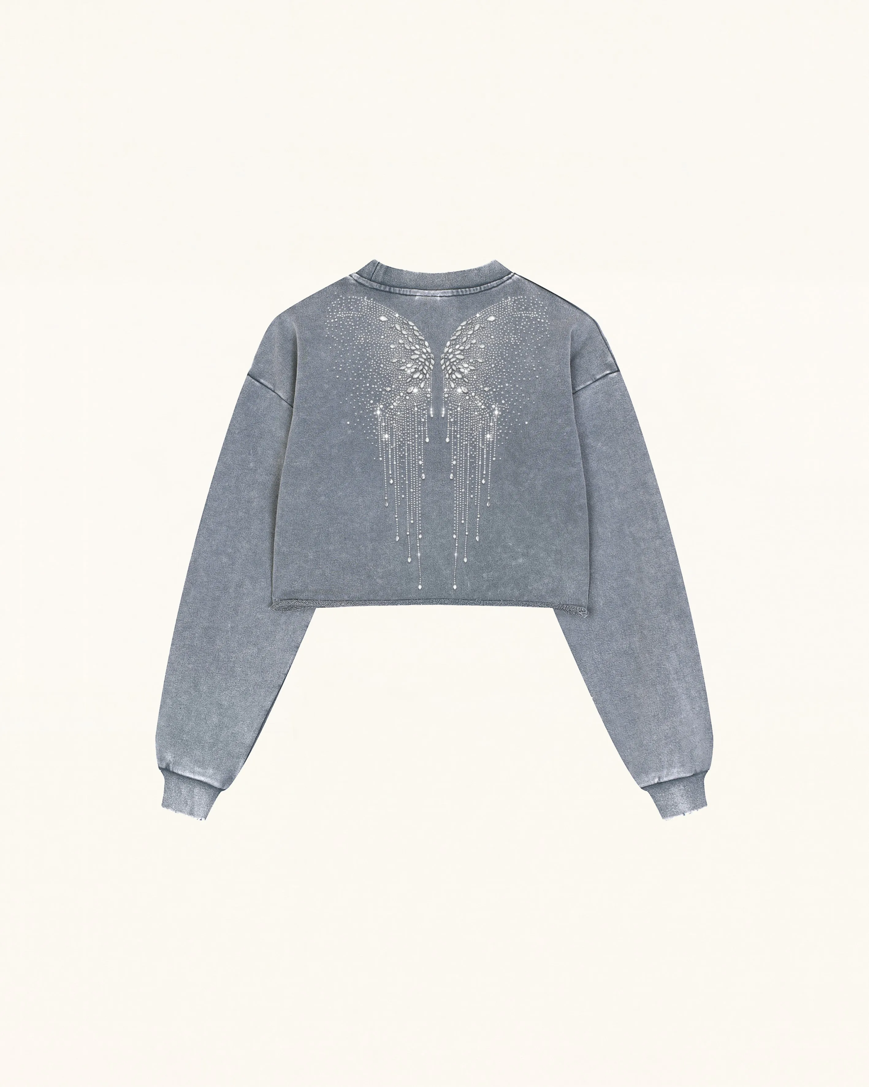 Angelic Dripping Crystal Wings Sweatshirt - Ash Cloud sold by JW PEI product image thumbnail 3