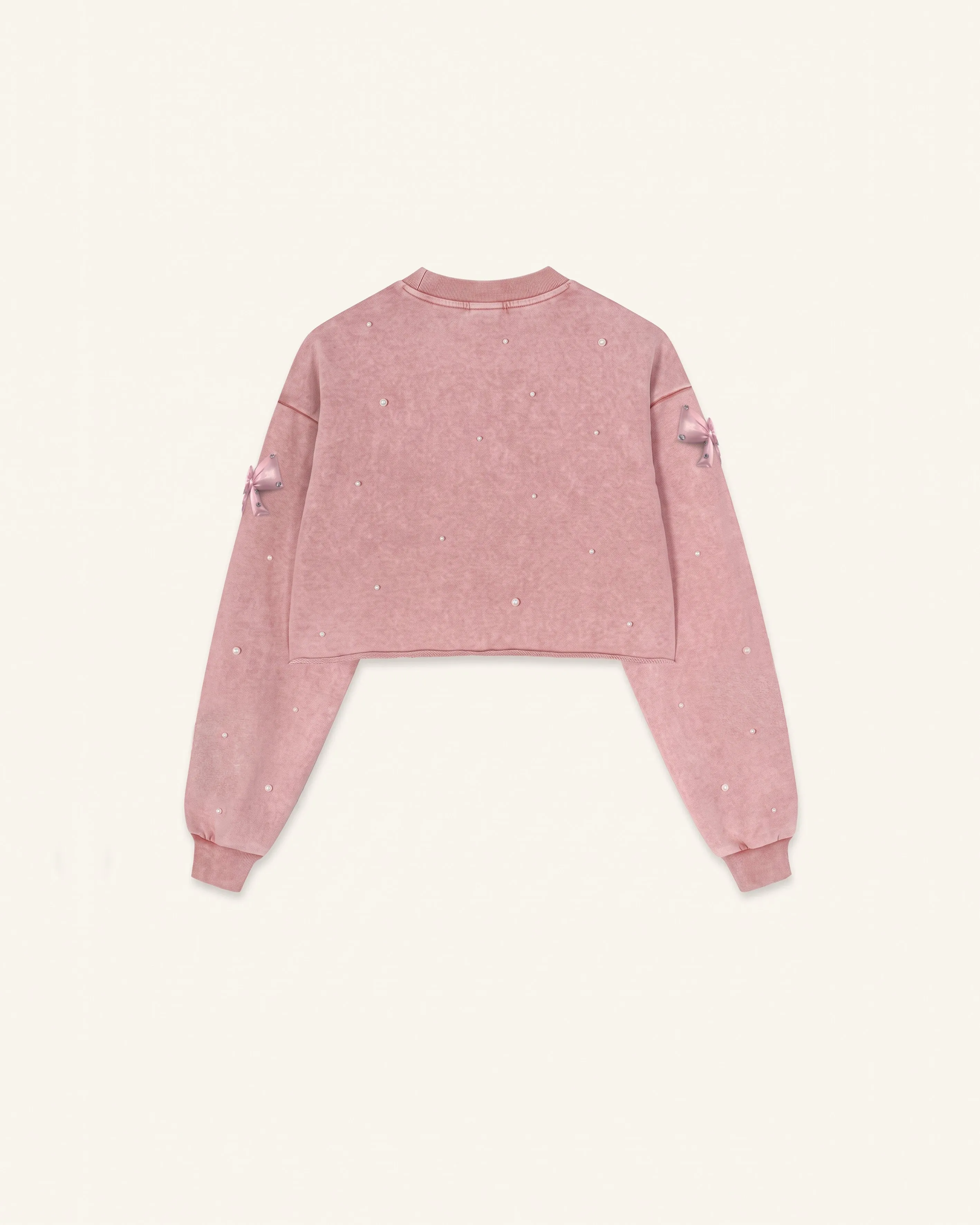 Coquette 3D Satin Bow Pearl Sweatshirt - Vintage Pink sold by JW PEI product image thumbnail 2