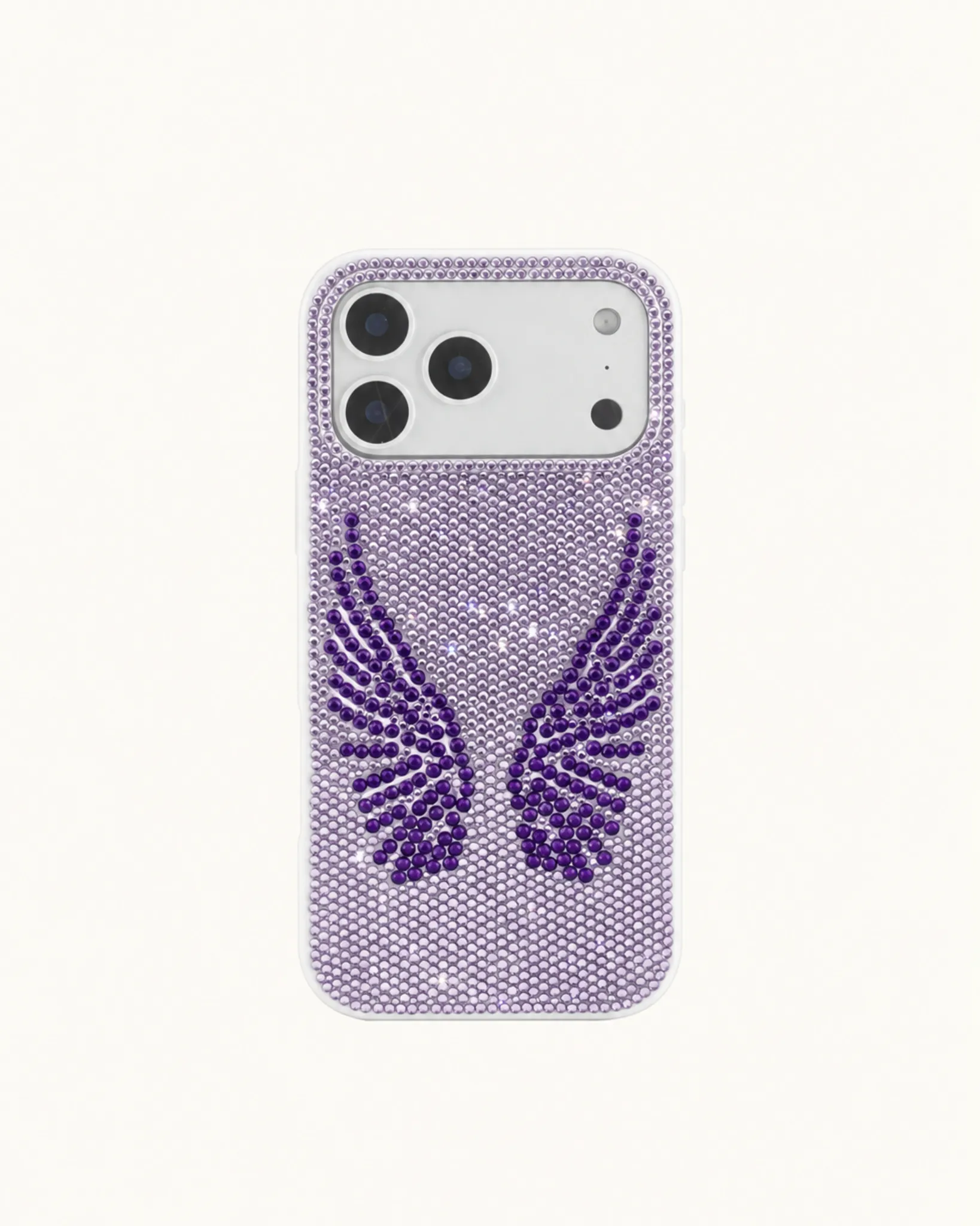 Artificial Crystal Angel Wings Phone Case - White & Purple sold by JW PEI