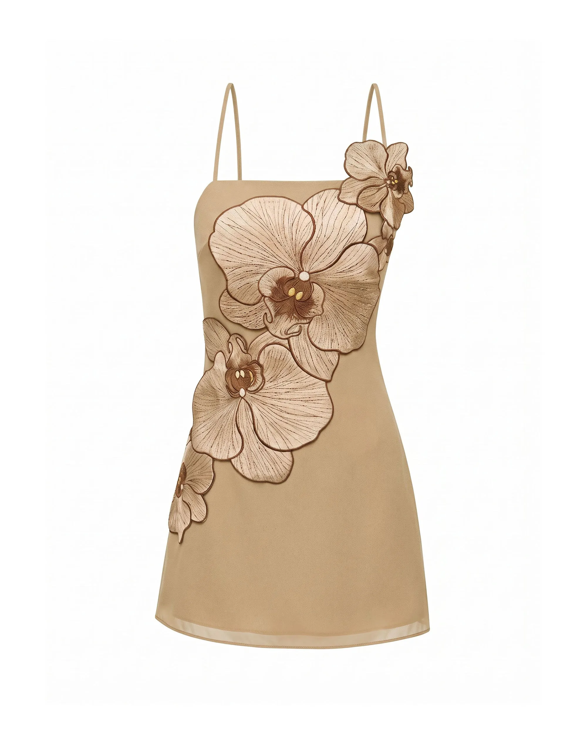 Orchid Appliqué Mini Dress - Mocha Brown sold by JW PEI product image thumbnail 3