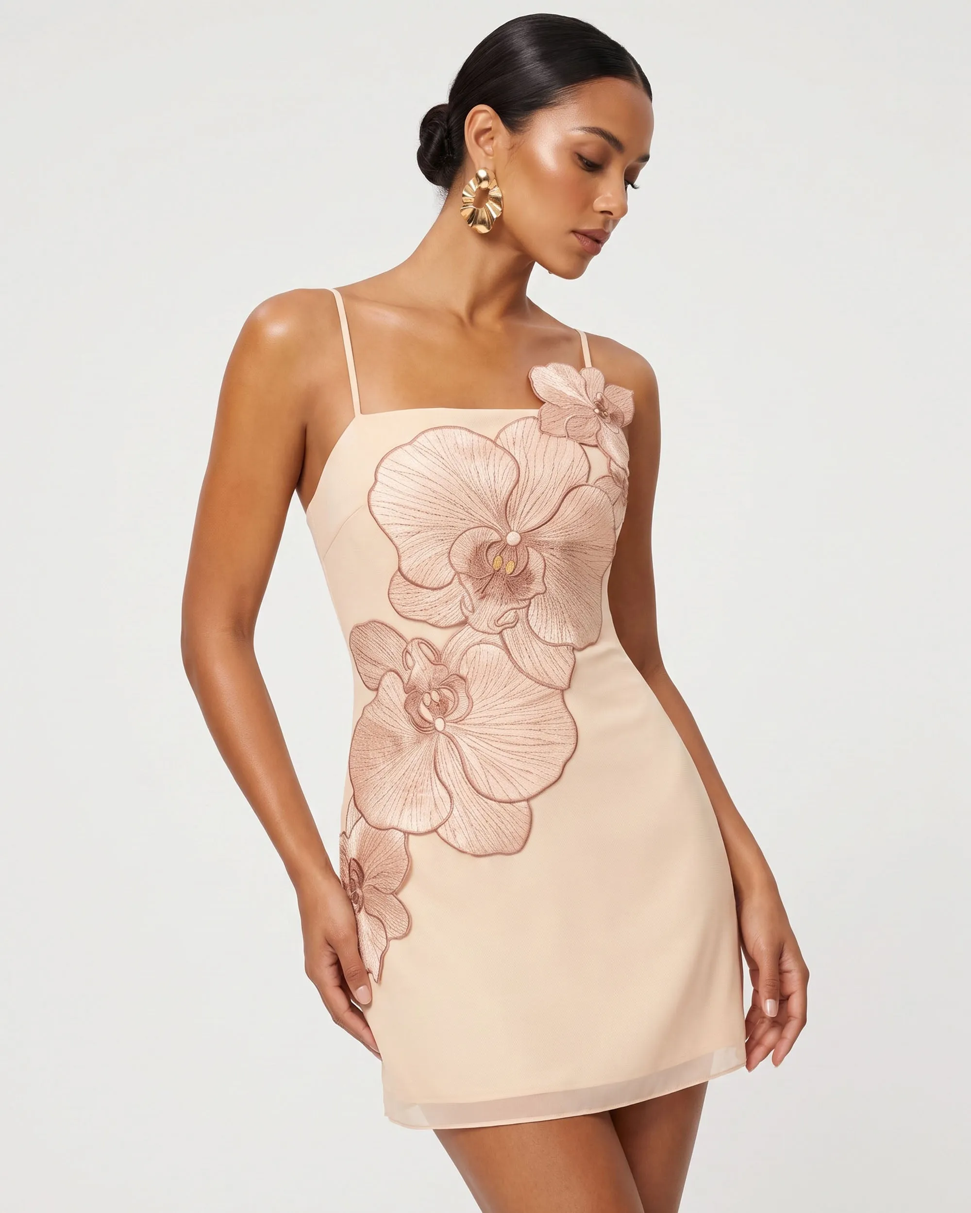 Orchid Appliqué Mini Dress - Light Flesh Pink sold by JW PEI product image thumbnail 2