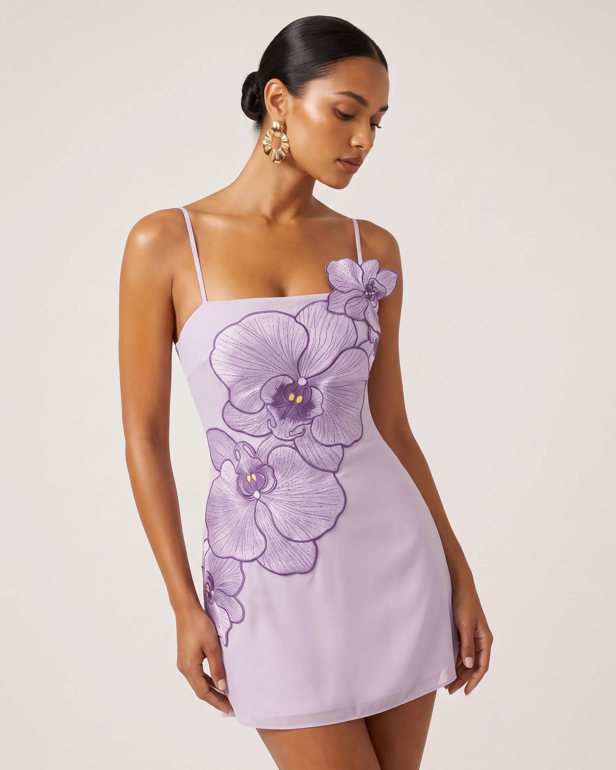 Orchid Appliqué Mini Dress - Light Purple sold by JW PEI product image thumbnail 2