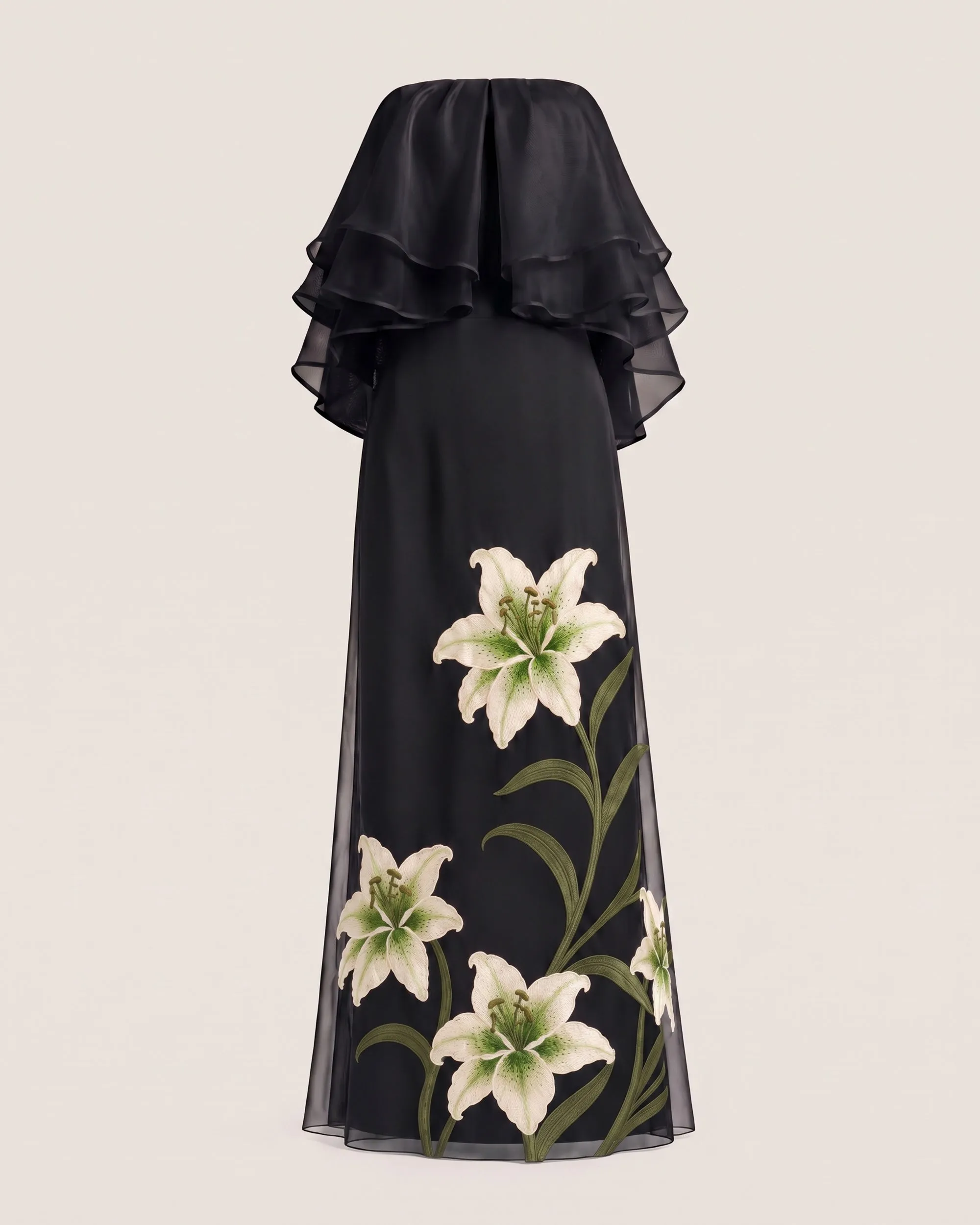 Lily Embroidered Layered Ruffle Strapless Maxi Dress - Black sold by JW PEI product image thumbnail 3