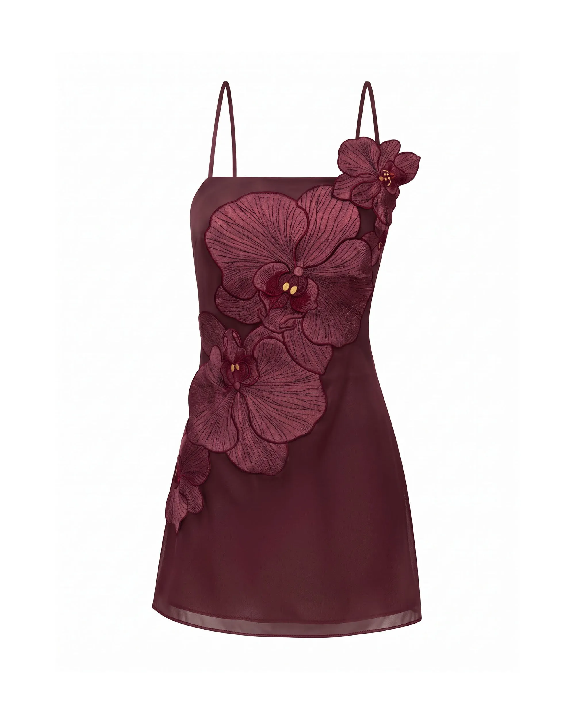 Orchid Appliqué Mini Dress - Burgundy sold by JW PEI product image thumbnail 3