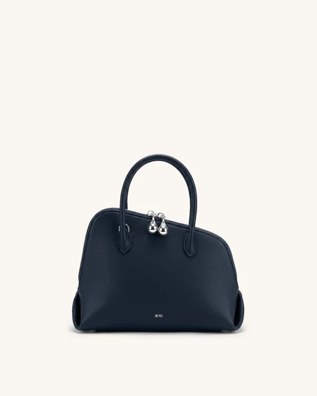 Nerina Pebbled Dome Top Handle Bag - Dark Blue made by JW PEI