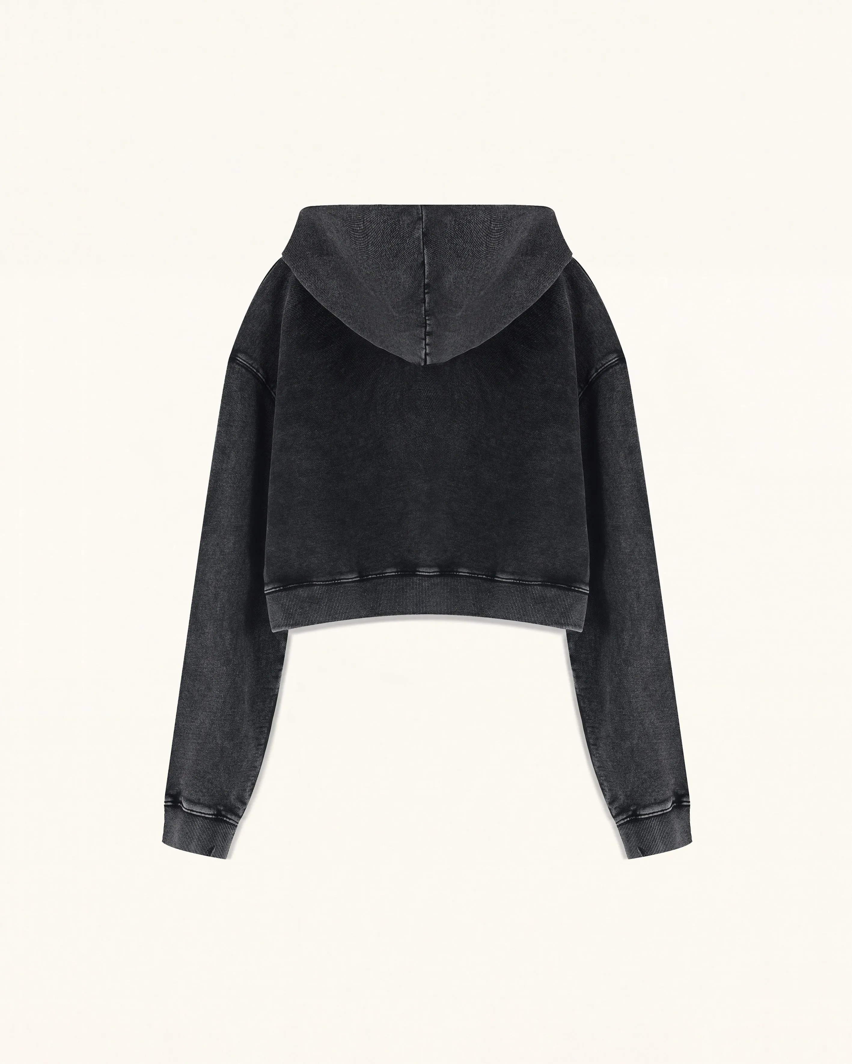 Whimsical Faux Embroidery Dachshund Cropped Hoodie - Black sold by JW PEI product image thumbnail 2