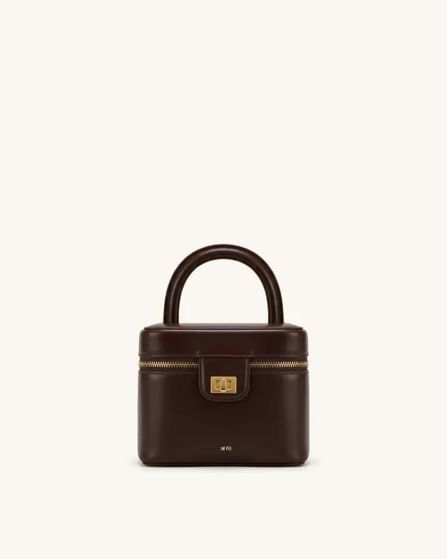 Cosima Vanity Case - Chocolate Brown made by JW PEI