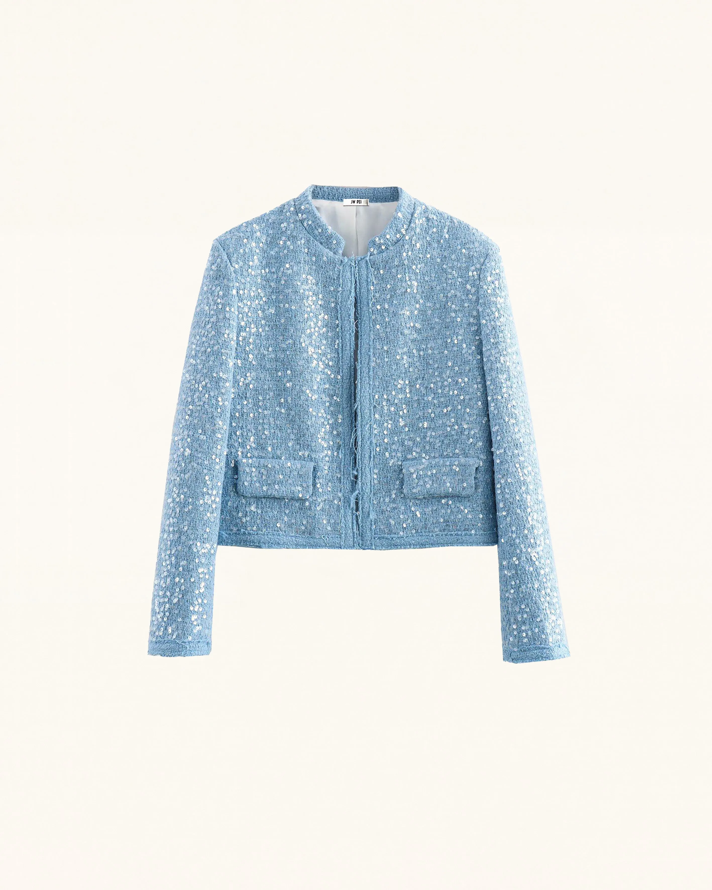 Sequin Tweed Jacket - Light Blue sold by JW PEI