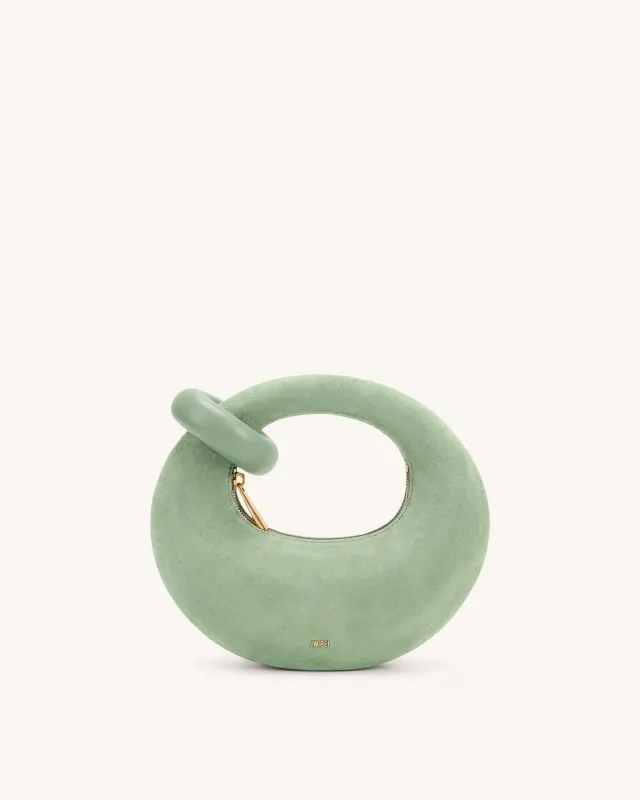 Abacus Faux Suede Mini Top Handle Bag - Light Green made by JW PEI