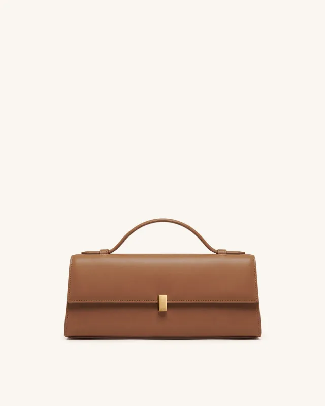 Delphine Flap Top Handle Bag - Terracotta Brown made by JW PEI