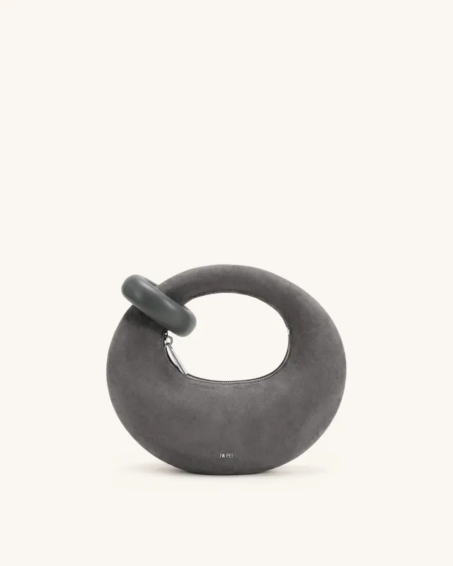 Abacus Faux Suede Mini Top Handle Bag - Charcoal made by JW PEI