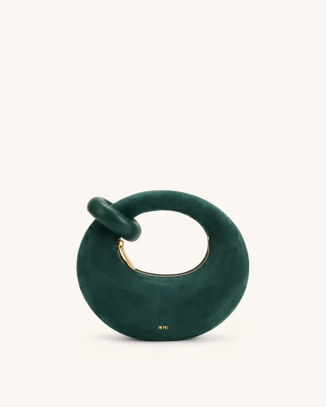 Abacus Faux Suede Mini Top Handle Bag - Forest Green made by JW PEI
