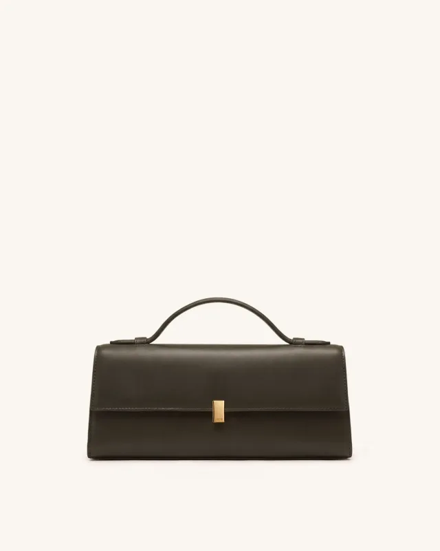 Delphine Flap Top Handle Bag - Coffee Colored made by JW PEI