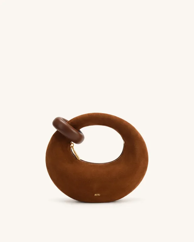 Abacus Faux Suede Mini Top Handle Bag - Cocoa Brown made by JW PEI