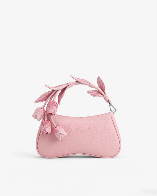 Eva Tulip Hanging Floral Top Handle Bag – Pink made by JW PEI