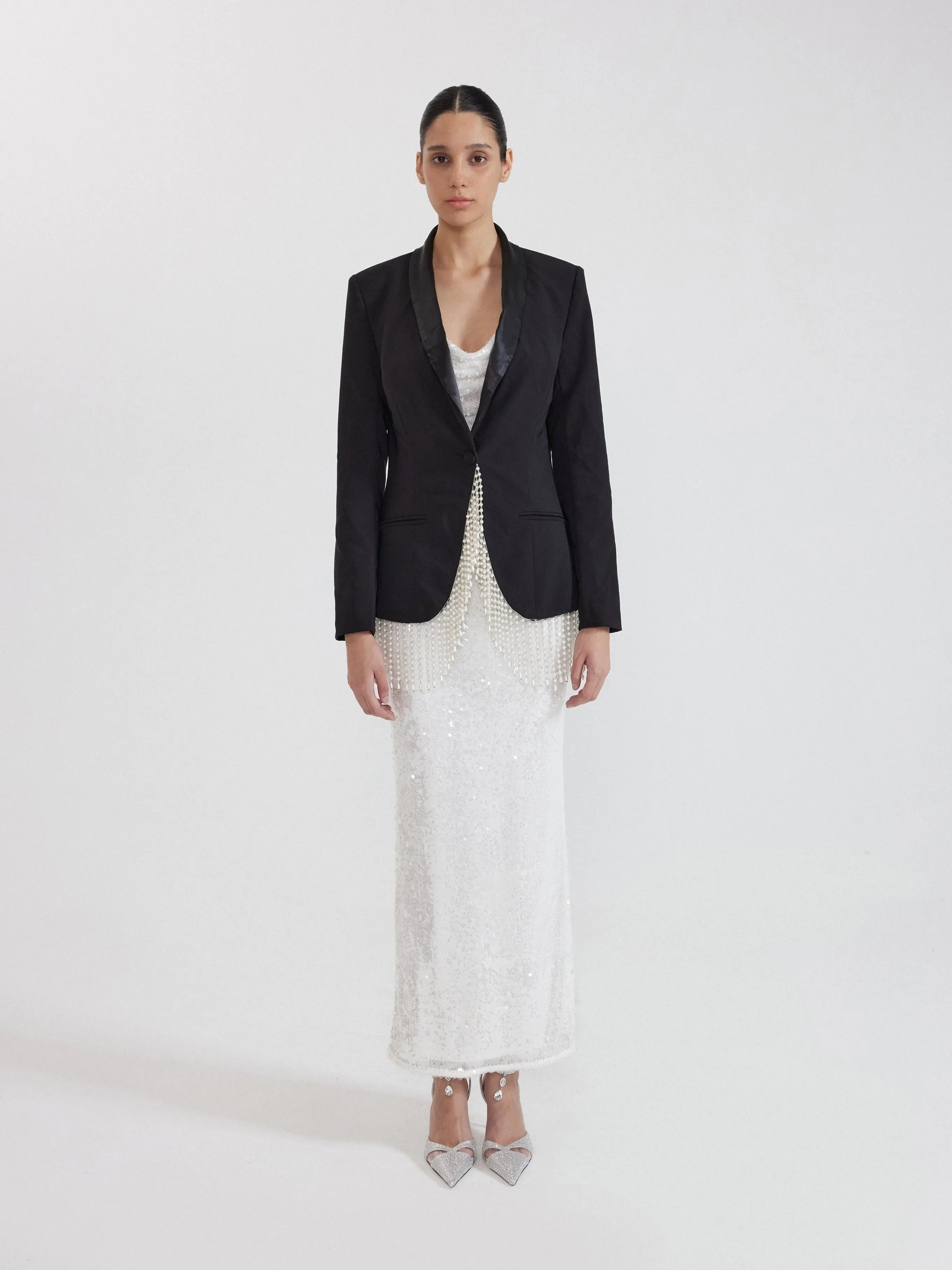 Sequin Trim Blazer - Black sold by JW PEI