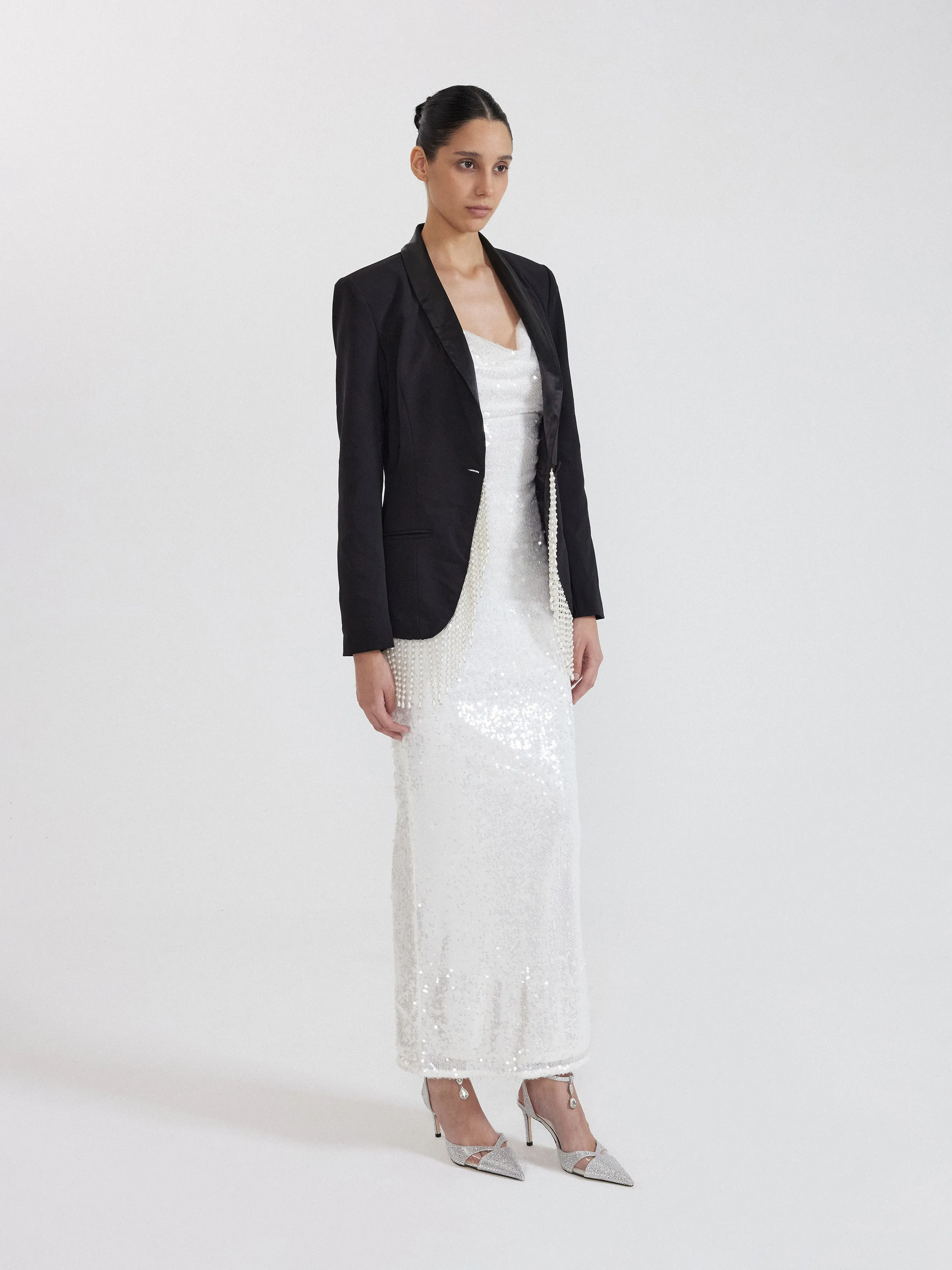 Sequin Trim Blazer - Black sold by JW PEI product image thumbnail 2